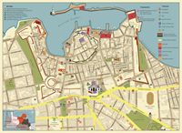 La vieille ville de La Canée en Crète. Plan de la vieille ville en grec. Cliquer pour agrandir l'image.