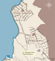 La ville de La Canée en Crète. Plan du quartier Chalepa - Profitis Ilias. Cliquer pour agrandir l'image.