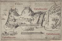 La vieille forteresse de la ville de Corfou. La vieille forteresse par Niccolo Nelli en 1570. Cliquer pour agrandir l'image.