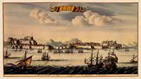 La ville de Corfou. Carte de la ville en 1790. Cliquer pour agrandir l'image.