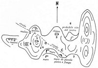 La ville d'Évangélismos en Crète. Plan du site antique de Lyctos (Antonio Taramelli, 1899). Cliquer pour agrandir l'image.