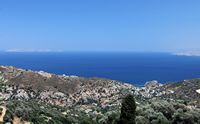 La ville de Gazi en Crète. Paliokastro et la baie d'Héraklion vu depuis Rodia (auteur Logotop). Cliquer pour agrandir l'image.