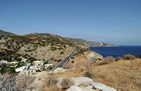 La ville de Gazi en Crète. La baie de Fraskia vue depuis la forteresse de Paliokastro. Cliquer pour agrandir l'image.