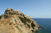 La ville de Gazi en Crète. Rempart sud de la forteresse de Paliokastro. Cliquer pour agrandir l'image.