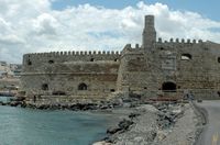 Les fortifications d’Héraklion en Crète. Le nord-est de la forteresse de Koulès. Cliquer pour agrandir l'image.
