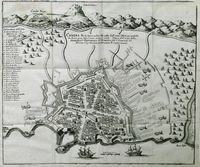 Le sud de la ville d’Héraklion en Crète. Carte des fortifications (Roger Palmer, 1669). Cliquer pour agrandir l'image.