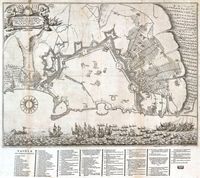Les fortifications d’Héraklion en Crète. Carte des fortifications par Giovanni Sinibaldo, Turin, 1668. Cliquer pour agrandir l'image.