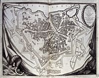 Les fortifications d’Héraklion en Crète. Carte ancienne (Vincenzo Coronelli, 1696). Cliquer pour agrandir l'image.