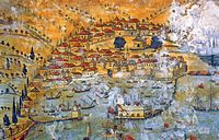 Les fortifications d’Héraklion en Crète. Le port de Kandiye au 17e siècle sous l'occupation ottomane. Cliquer pour agrandir l'image.