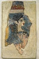 Le Musée archéologique d’Héraklion en Crète. Fresque de la Parisienne du site de Cnossos (auteur ZDE). Cliquer pour agrandir l'image.