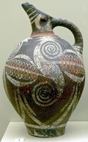 Le Musée archéologique d’Héraklion en Crète. Cruche du site de Kamarès (auteur Wolfgang Sauber). Cliquer pour agrandir l'image.