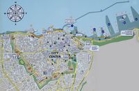 La ville d’Héraklion en Crète. Plan de la ville. Cliquer pour agrandir l'image.