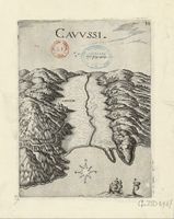 La côte nord de la commune d’Iérapétra en Crète. Gravure de Cavussi par Marco Boschini en 1651. Cliquer pour agrandir l'image.