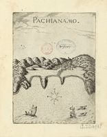 La côte nord de la commune d’Iérapétra en Crète. Gravure de Pachianamo par Marco Boschini en 1651. Cliquer pour agrandir l'image.