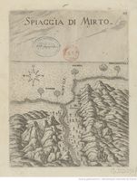 La côte sud de la commune d’Iérapétra en Crète. Carte de Myrto en 1667 par Marco Boschini (source BNF). Cliquer pour agrandir l'image.