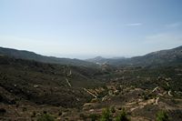 La côte sud de la commune d’Iérapétra en Crète. La vallée du fleuve Kryos. Cliquer pour agrandir l'image.