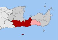 La ville d’Iérapétra en Crète. Situation du canton d’Iérapétra (auteur Pitichinaccio). Cliquer pour agrandir l'image.