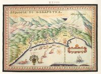 La ville d’Iérapétra en Crète. Carte ancienne de la forteresse par Francesco Basilicata en 1618. Cliquer pour agrandir l'image.