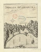 La ville d’Iérapétra en Crète. Gravure de la Spiaggia di Gerapetra par Marco Boschini en 1651. Cliquer pour agrandir l'image.