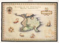 La ville de Kissamos en Crète. Carte ancienne de la forteresse de Gramvoussa par Francesco Basilicata en 1618. Cliquer pour agrandir l'image.
