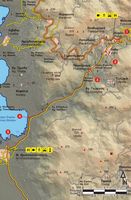 La ville de Kissamos en Crète. Carte du sentier européen E4 - Section 04 de Kefali à Chrysoskalitissa. Cliquer pour agrandir l'image.