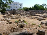 A cidade gréco-romaine de Kos - as ruínas dos banhos do porto de Kos (autor JD554). Clicar para ampliar a imagem.