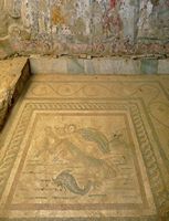 De Griekse-Romeins stad Kos - het mozaïek van de ontvoering van Europa aan Kos (auteur JD554). Klikken om het beeld te vergroten.