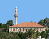 La ville de Kos sur l’île de Kos. La ville ottomane. La mosquée du Pacha Gâzi Hassan à Kos. Cliquer pour agrandir l'image.