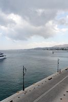La ville de Kos sur l’île de Kos. La marina vue depuis le château de Neratzia. Cliquer pour agrandir l'image.