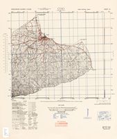 La ville de Kos sur l’île de Kos. Carte topographique de la région (U. S. Army, 1943). Cliquer pour agrandir l'image.