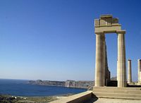 Ναός των Αθηνά Lindia της ακρόπολης Λίνδος Rhodes - Κάντε κλικ για μεγέθυνση