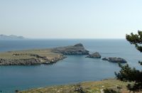 Gulf View from the acropolis of Lindos in Rhodes. Click to enlarge the image.