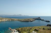 Gulf View from the acropolis of Lindos in Rhodes. Click to enlarge the image.