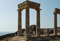 Temple d'Athena à Lindos à Rhodes. Cliquer pour agrandir l'image.