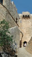 Escalier de la forteresse de Lindos à Rhodes. Cliquer pour agrandir l'image.