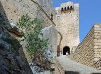 Escalier de la forteresse de Lindos à Rhodes. Cliquer pour agrandir l'image.