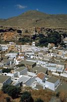 La ville de Lindos sur l’île de Rhodes. La ville. Cliquer pour agrandir l'image.