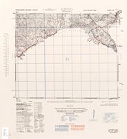 La ville de Lindos sur l’île de Rhodes. Carte topographique de la région (U. S. Army, 1943). Cliquer pour agrandir l'image.