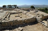 Le palais de Phaistos en Crète. Bâtiment hellénistique au sud de la cour nord. Cliquer pour agrandir l'image.