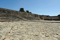 Le palais de Phaistos en Crète. La zone du théâtre. Cliquer pour agrandir l'image.