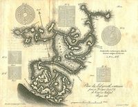 La ville de Mirès en Crète. Plan de la grotte en labyrinthe de Gortyne à Roufas (auteur Franz Sieber, 1821). Cliquer pour agrandir l'image.