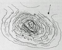 La ville de Mirès en Crète. Plan du château de Castel Nuovo (auteur Giuseppe Gerola, 1905). Cliquer pour agrandir l'image.