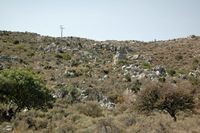 La ville de Pérama en Crète. Paysage karstique des monts Taléens. Cliquer pour agrandir l'image.