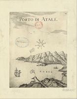 La ville de Pérama en Crète. Carte ancienne du Porto di Atali (Bali) par Marco Boschini en 1651. Cliquer pour agrandir l'image.