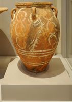Le musée archéologique de Réthymnon en Crète. Pithos de style Kamares de Monastiraki. Cliquer pour agrandir l'image.