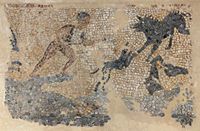 Le musée archéologique de Réthymnon en Crète. Mosaïque de Lappa du 5e siècle (auteur Tomisti). Cliquer pour agrandir l'image.