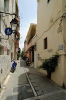 La vieille ville de Réthymnon en Crète. La rue Néophyte Patelarou. Cliquer pour agrandir l'image.