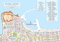 La ville de Réthymnon en Crète. Plan de la ville. Cliquer pour agrandir l'image.