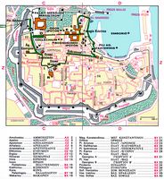 Η μεσαιωνική πόλη της Ρόδου - τουριστικός χάρτης της παλαιάς πόλης της Ρόδου. Κάντε κλικ για μεγέθυνση.