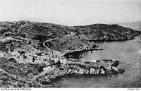 La ville de Sfakia en Crète. Le port de Sfakia en mai 1941 (auteur Australian War Memorial). Cliquer pour agrandir l'image.